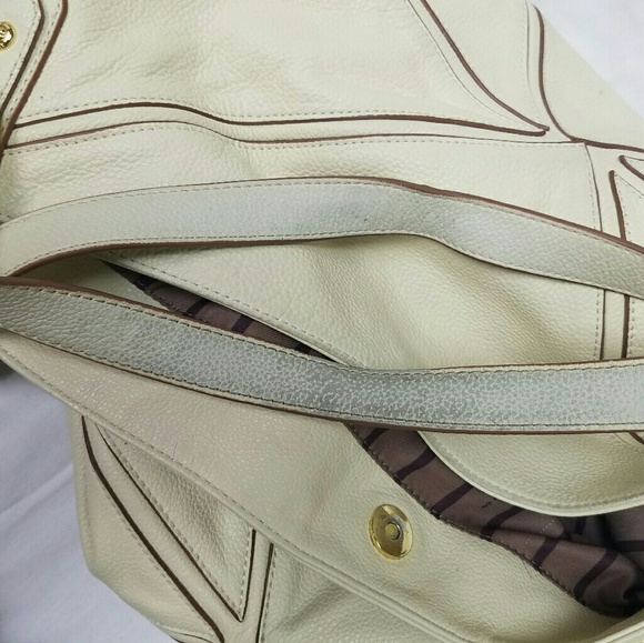 Steven Steve Madden Cream Leather Large Tote Bag - Picture 7 of 8